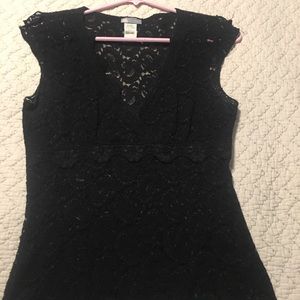 Black stretch lace camisole/shell/tank top